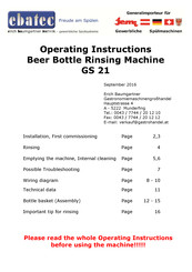 ebatec GS 21 Operating Instructions Manual