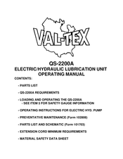 Val-Tex QS-2200A Operating Manual