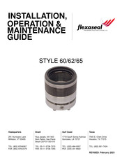 Flexaseal STYLE 62 Installation, Operation, Maintenance Manual