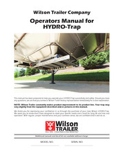 Wilson Trailer HYDRO-Trap Operator's Manual