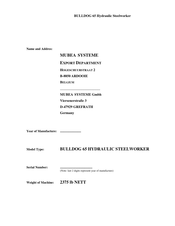 MUBEA SYSTEME BULLDOG 65 Instructions Manual