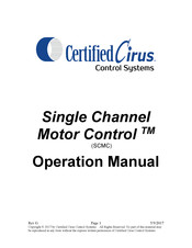 Certified Cirus Control Systems Single Channel Motor Control Operation Manual