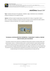 miniClima EBC10 Manual
