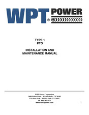 WPT POWER PTO Installation And Maintenance Manual