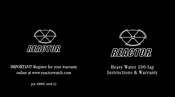 Reactor Heavy Water 100-lap Instructions & Warranty