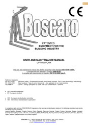 BOSCARO MB-15 User And Maintenance Manual