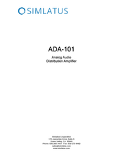 Simlatus ADA-101 Manual