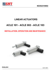 SNT ACLE 103 Installation, Operation And Maintenance Manual