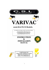 C.S.L. VARIVAC PLUS Instruction & Installer's Manual