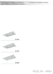 Aqua elite SF 019A Installation And Maintenance Instructions Manual
