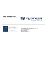 cypress solutions CTM ONE PLUS Manual