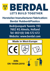 Berdal Gripline RBP10400-0017 User Manual