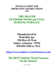 Weld Rite Shaver Pro 165 Installation And Operating Instructions Manual