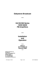 Eddystone Broadcast XA150 Series Installation And Operation Manual
