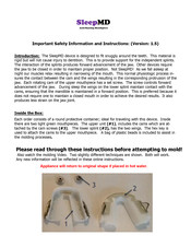 SleepMD Anti-Snore Mouthpiece Instructions Manual