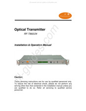 RF Electronics RF-T860/24 Installation & Operation Manual
