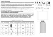 Safavieh Lighting TBL4217A Quick Start Manual