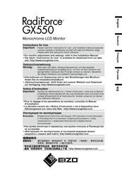 Eizo Radiforce GX550-AR-P Instructions For Use Manual