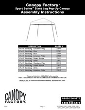 Canopy Factory Sport Series Assembly Instructions Manual