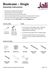 jali Bookcase - Single Assembly Instructions Manual