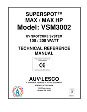 AMERICAN ULTRAVIOLET LESCO SUPERSPOT MAX HP Technical Reference Manual