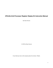 Donn Steward CPUville 8-bit Instruction Manual