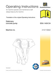 Putzmeister BSA 1409 D4 Operating Instructions Manual