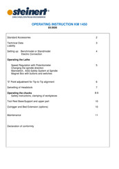 steinert KM 1450 Operating	 Instruction