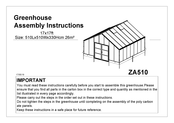 Evergreen Greenhouses ZA510 Assembly Instructions Manual