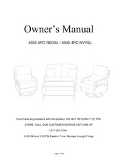 Hanover Madrid 4035-4PC-REDSL Owner's Manual