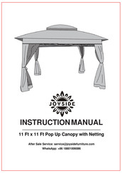 Joyside 11 Ft x 11 Ft Pop Up Canopy with Netting Instruction Manual