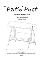 Patio Post SS63002 Assembly Instruction Manual