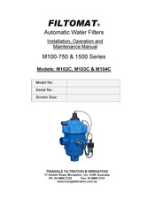 FILTOMAT 1500 Series Installation, Operation And Maintenance Manual