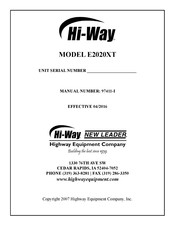 Hi-Way E2020XT Manual