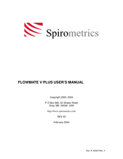 Spirometrics FLOWMATE V PLUS User Manual