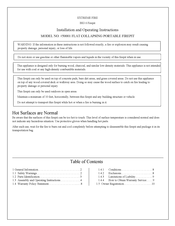 Extreme Fire 50001 Installation And Operating Instructions Manual