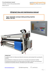 ermengineering PAF-301 Original Use And Maintenance Manual