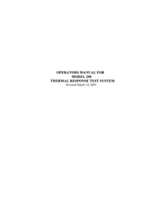 ATLANTEK 200 Operator's Manual