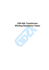 GDZX ZXR-40A Instructions Manual