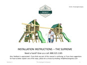 The Swingset THE SUPREME Installation Instructions Manual