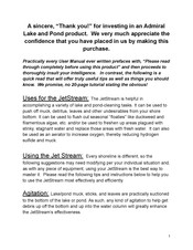 Admiral Lake and Pond JetStream User Manual