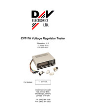 D&V Electronics CVT-7A Manual