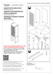 California Closets Martha Stewart Cabinet with Mesh Door Installation Manual