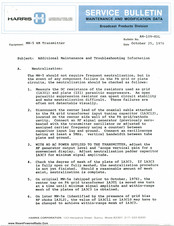 Harris MW-5 Service Bulletin