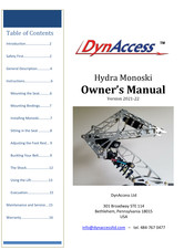 DynAccess Hydra Monoski Owner's Manual