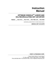 CREST ULTRASONICS OPTIMUM CONSOLE OCJ-1826 Instruction Manual