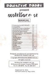 Romantic Robot Multiface ST Manual