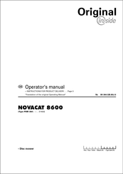 Original inside NOVACAT 8600 Operator's Manual