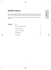 OSIM uThrone OS-8201 User Manual