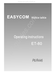 EasyCom ET-80 Operating Instructions Manual
